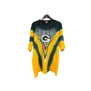Vintage Green‎ Bay Packers Tye Dye T Shirt Single Stitch NFL Size XXL 2XL 90s